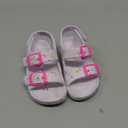 The Children's Place Baby Girls and Toddler Everyday Slide Sandals with Backstrap, White Paint Splatter, 6