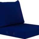 Deep seat Patio Cushion Set 24"x24"x4" Waterproof Fade-Resistant Patio Furniture Cushions & with Removable Cover Deep Seat & Back Cushion with Handle and Fixed Belt Outdoor Chair Cushion (Blue)