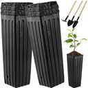 Hzloyat 50 Pcs Plastic Deep Nursery Treepots, 9.8" Tall Nursery Tree Pots, Flower Plant Container Pots for Indoor Outdoor Use