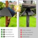 Metal Squirrel Baffle for 4x4 Post, Outside Wooden Pole Mount Squirrel Baffle for Bird Feeder Pole, 17 Inch Baffle for Bird Feeder Pole, Deter Squirrels, Straight Model,Gloss Black
