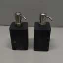 2Pcs 15Oz Black Marble Style Resin Soap Dispenser Set, Refillable Hand Soap Dispenser for Bathroom Countertop & Kitchen Home Decor- Black
