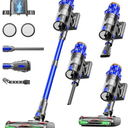 Cordless Vacuum Cleaner, Upgraded 650W 55KPA 70Mins Vacuum Cleaners for Home with Self-Standing Vacuum Cleaner Stick, Anti-tangle Wireless Vacuum, OLED Screen 1.8L Cup for Pet Hair/Carpets/All Floor