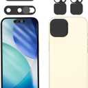 Front Camera Cover Compatible for iPhone 15/15 Plus with Rear Lens Cover,Protect Privacy and Security But Not Affect Facial Recognition2Pack-2025 Updated Version