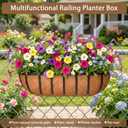 24 Inch Window Baskets with Coconut Liner Outdoor Wall Planter for Plants Long Window Flower Box for Porch Fence Patio Outdoor, Pack of 2