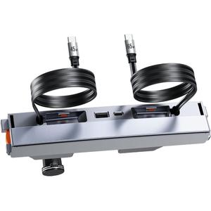 65W USB Hub for Tesla Model 3, New Model Y Juniper 2024 2025 2026 - Fast Charger for Tesla Model 3 Highland Accessories, Retractable Phone USB Charger Hub 4-Ports