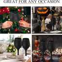 Christmas Wine Glasses Set of 12, Glitter Long Stem Wine Glasses 13.5 oz Glitter Glass Wine Cups for Wedding, Anniversary and Home(Black)