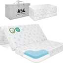 Pack and Play Mattress Trifold- 38"x26" Pack N Play Mattresses Pad with Breathable Removable Cover - Dual-Sided Memory Foam Foldable Portable Travel Baby Crib Mattress (Grey)