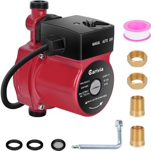 Hot Water Recirculating Pump, 120W 110V Water Circulator Pump, Automatic Circulation Pump NPT 3/4" w/NPT 1/2" Brass Adapter for Domestic Hot Water Recirculating System