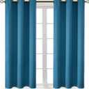 BGment Blackout Curtains - Grommet Thermal Insulated Room Darkening Bedroom and Living Room Curtains, Set of 2 Panels (38 x 45 Inch, Steel Blue)