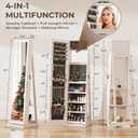 4-In-1 Jewelry Armoire with Jewelry Organizer Storage, White