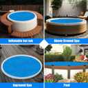 Solar Bubble Hot Tub Spa Cover for 6FT Round Circle Inflatable Swimming Pool Blanket Thermal Floating Insulation 16 Mil Bubble Solar Covers for Indoor Outdoor Spa Hot Tub Wrap Covers