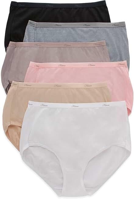 Hanes Women's Hi-Cut Panties Pack, Lightweight Cotton Hi-Cuts, 5-Pack, XL