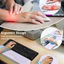 Ergonomic Mouse Pad and Keyboard Wrist Rest Support Set, Massage Design Mousepad for Carpal Tunnel Pain Relief, Memory Foam, Non-Slip PU Base for Computer Desk, Purple