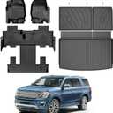 TTX LIGHTING Floor Mats & Cargo Liner & Backrest Mat for Ford Expedition Max 2018-2024 with 2nd Row Bucket Seat - 1st & 2nd & 3rd Row Floor Liner All Weather Protection Car Accessories (Only for Max)