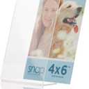 Set of 12 Snap - 4"x6" Clear Acrylic Self Standing Photo Frames - Perfect for Showcasing Memories in Style - Versatile and Durable Design for Home or Office Dcor - Rectangular TableTop - Single Picture Frame