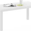 Furinno CLASSIC Coffee Table, Modern Rectangle Coffee Table with 1.8" Triple Thick Tabletop, Side Table, Toolless Assembly, for Living Room, Home Office, White