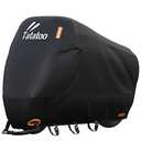 TATATOO Motorcycle Cover Waterproof Outdoor, 300D Heavy Duty, UV & Rain Resistant, 3 Wind-Resistant Buckles, Dual Lock Holes, Includes Storage Bag, Fits Most Motorcycles up to 104",Black
