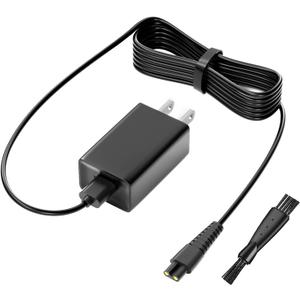 VHBW Power Cord for Skull Shaver, Charger for Pitbull Gold Pro/Silver Pro/Platinum/Palm Beast Trimmer, Replacement AC Power Adapter, 5.9ft, Silver