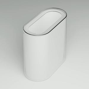 IEEK Small Waste Basket Slim Trash Can 3.2 Gallon/12L Clear and White Garbage Can Rectangle Plastic Wastebaskets Container Bin for Narrow Spaces Office,Bathroom, Bedroom,Kitchen,Living Room,Study