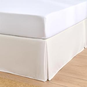 Cottington Lane Luxury Pleated Bed Skirt Queen Size 15 Inch Drop Split Corners, Hotel Luxury 1800 Ultra-Soft Tailored Drop Box Pleated Styling Dust Ruffle, Classic & Clean Look, Ivory
