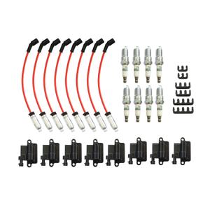 Nakkaa 8 Pack UF271 Ignition Coils Double Iridium Spark Plugs & Wires Compatible with Silverado/Sierra 1500 2500 3500 Compatible with Yukon XL 1500 2500 1999-2007 4.8L 5.3L 6.0L 19299585