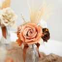 Ling's moment Artificial Flowers Centerpieces Mini Bridesmaid Bouquets Set of 6 Pre-Made Lilac Small Floral Wedding Centerpieces (Brown & Rust)…
