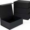 Edenseelake 12x9x4 Inch Black Gift Boxes with Magnetic Closure Lids for Presents, Wedding, Valentines Day, Fathers Day, Birthday