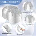 Dispowreath 120 Pieces Silver Paper Placemats 13 Inch Glitter Diamonds Round Disposable Table Mats Decorative Paper Mats for Dining Wedding Birthday Silver Glitter Banquet Party