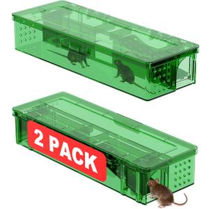 Multi-Catch Humane Mouse Traps 2 Pack,Dual Entrance Design,No Kill Live Catch and Release,Indoor for Home/Outdoor,Easy to Use & Clean