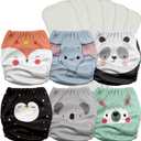Mama Koala 3.0 Pocket Cloth Diapers for Babies with AWJ Lining, 6 Pack with 6 5-Layer Natural Cloth Diaper Inserts - Reusable and Washable Pocket Diapers(A-Love Animals)