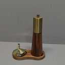 Gold Salt and Pepper Grinder Mill Set With Wood Base, Free Gold Funnel,Stainless Steel Manual Salt Shaker and Pepper Mill,Adjustable Thickness,Suitable For Kitchen (Salt & Pepper Grinder)