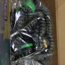 Flexi Hose with 8 Function Nozzle, 25FT - Lightweight Expandable Garden Hose, No-Kink Flexibility, 3/4 Inch Solid Brass Fittings and Double Latex Core - Black and Green