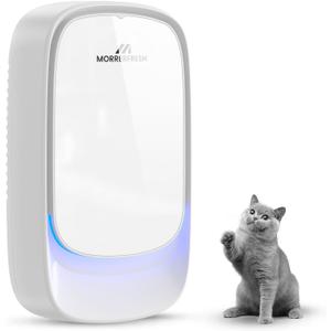 Air Ionizers, Plug in Negative Ion Air Purifier, Pet Odor Eliminator for Dogs/Cats, Ozone Free Quiet Air Freshener for Small Spaces/Cat Litter Room, Kitchen, Smoke Dust, Mini Air Cleaner (Pearl White)