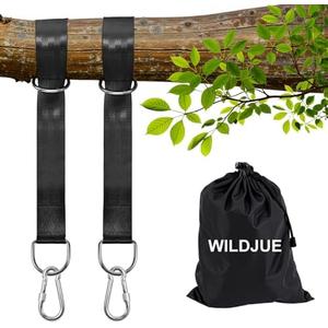 Tree Swing Hanging Straps Kit Holds 2000 lbs,5ft Extra Long Straps Strap with Safer Lock Snap Carabiner Hooks Perfect for Tree Swing & Hammocks, Carry Pouch Easy Fast Installation (5 ft)