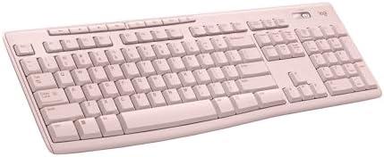 Logitech K270 Wireless Keyboard for Windows, 2.4 GHz Wireless, Full-Size, Number Pad, 8 Multimedia Keys, 2-Year Battery Life, Compatible with PC, Laptop - Rose