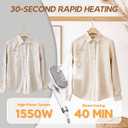 2 In 1 Steamer for Clothes:1550W Powerful Steamer with 1100ml Detachable Tank, 30s Fast Heat-Up, Horizontal & Vertical Use, Portable Wrinkle Remover for Clothes Drapes Bedding (White)