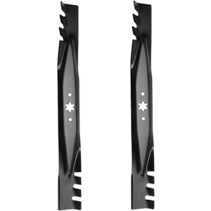 42 Inch Toothed Mulching Mower Blades for Cub Cadet MTD Troy Bilt 942-04308 942-04308-X 942-04126 742-04126 942-04308-X LTX1040 LTX1042KW T105 T130 42" Deck Lawn Mower (6 Point Star), Black