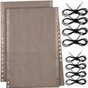 Queekay 2 Pcs Gravity Chair Replacement Fabric with 8 Bungee Cord Lounge Cloth Mesh Patio Chair Repair Kit Sling Fabric Replacement for Patio Recliner Outdoor Lawn Pool Beach (63" X 21",Light Brown)