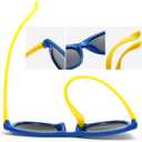 3 Pack kids sunglasses for Boys Girls Kids Polarized Sunglasses (Black+blue+light Blue)