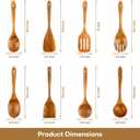 AIUHI Wood Spoons for Cooking, Nonstick Kitchen Utensil Set, Wooden Spoons Cooking Utensil Set Non Scratch Natural Teak Wooden Utensils for Cooking (Teak 8 Pack)