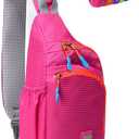 Peicees Small Sling Backpack Waterproof Unisex Shoulder Bag Chest Crossbody Daypack (Rose Red)