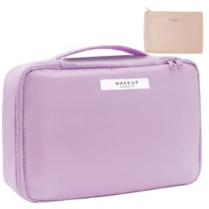 Travel Makeup Bag Cosmetic Bag Makeup Bag Toiletry bag for women and men (Purple)