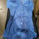  Dress for Women Midi Shirt Dresses Button Down Short Sleeve Summer Womens (X-Large)