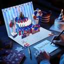 FITMITE Birthday Card, Musical Pop Up Birthday Cards w Light, Blow Out Candle & Play Happy Birthday Music Pop Up Card, Greeting Cards Gifts for Him or Her