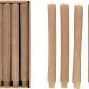 Creative Co-Op Unscented Pleated Taper Candles in Box, Set of 12 (Linen)