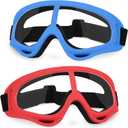 Protective Goggles, Safety Glasses Eyewear Compatible with Nerf Guns for Game Battle (2 Pack Goggles - Blue & Red)