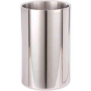 Double Wall Utensil Holder - 304 Stainless Steel Sleek Kitchen Utensil Holder for Countertop, Spatula Spoon Storage Organizer, Large Cooking Utensil Caddy Counter, Shining Utensil Crock, Mirror Polish