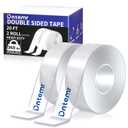 Double Sided Tape Heavy Duty 2 Rolls Nano Tape (Total 20 Feet) for Poster Carpet Picture Hanging Strip Rug Strong Adhesive Multipurpose Clear Mounting Two Stick Sided DIY Tape 120" x 1.18"