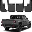 Mud Flaps for Jeep Gladiator JT 2019 2020 2021 2022 Guard Fender Front Rear Wheel Mudguard Carbon Fiber ABS No Drilling Required (Overland, North Edition)(Will Not Fit Rubicon) 4Piece/Set