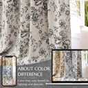 jinchan Blackout Floral Curtains for Living Room Bedroom Linen Blend Curtain Farmhouse Black Printed with Lined Back Tab Rod Pocket Drapes Window Treatments 2 Panels 102 Inch